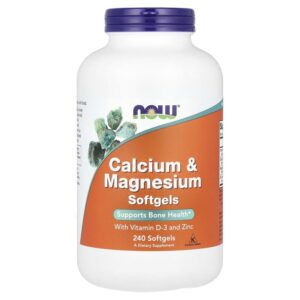 Calcium & Magnesium With Vitamin D-3 and Zinc 240 дражета | Now Foods