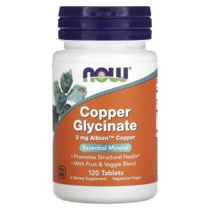 Copper Glycinate 3 мг 120 таблетки | Now Foods