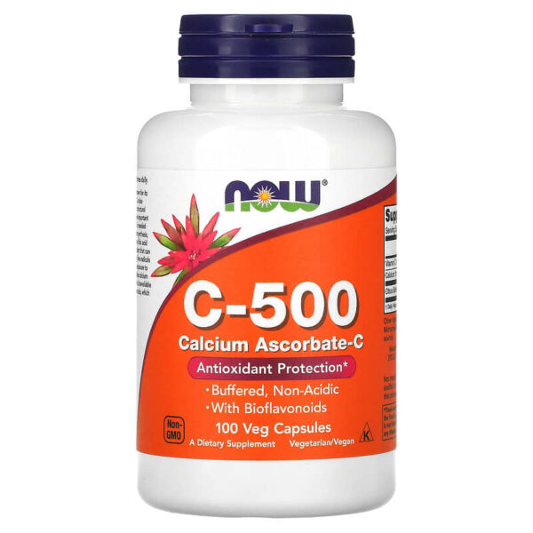 Vitamin C-500 Calcium Ascorbate-C 100 веге капсули | Now Foods